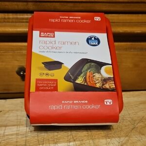 Rapid Brands Red and Black Microwave Ramen Cooker